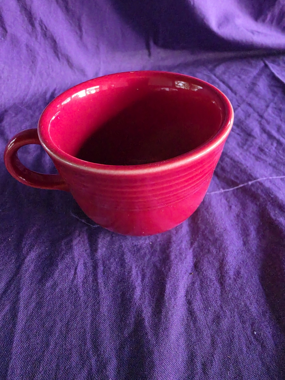Vintage Fiesta Coffee/Tea Cup, Scarlet, C Ring Handle
